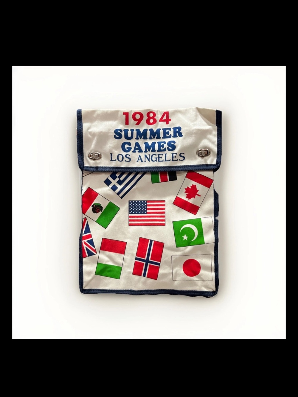 Vintage 1984 Los Angeles Olympic Games  Backpack World Country Flags Rare